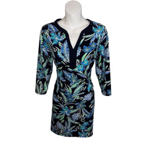 Women's Lands' End Dress, Small Blue Floral, active, beach, outdoors petite